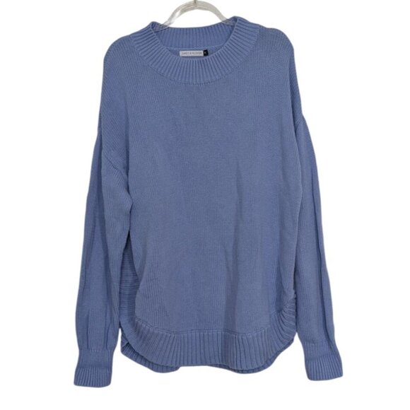 Zaket & Plover Knit Sweater Womens Size XL Blue Ribbed Trim Long Sleeve Pullover - Picture 1 of 9